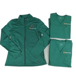 3 Jockey Women XXS Scrub Jacket Top Green Nurse CNA Healthcare Bundle